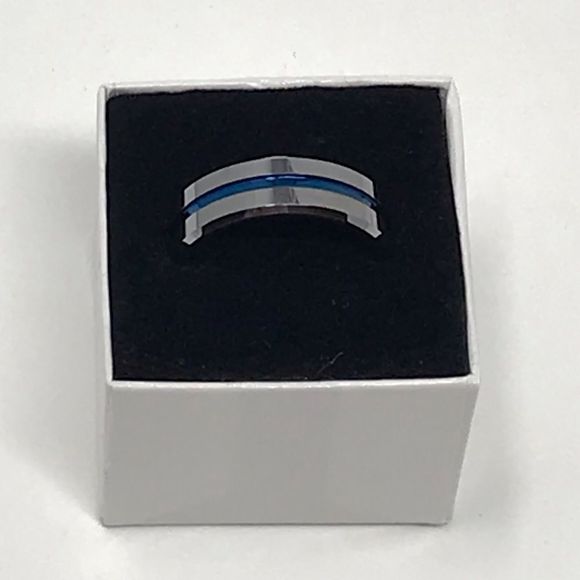 👮♂️ NWT Thin Blue Line Men's Ring 👮♂️ - Picture 3 of 5